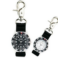 Fob Style Clip-It Watch w/ Alloy Case & Plastic Rotating Bezel